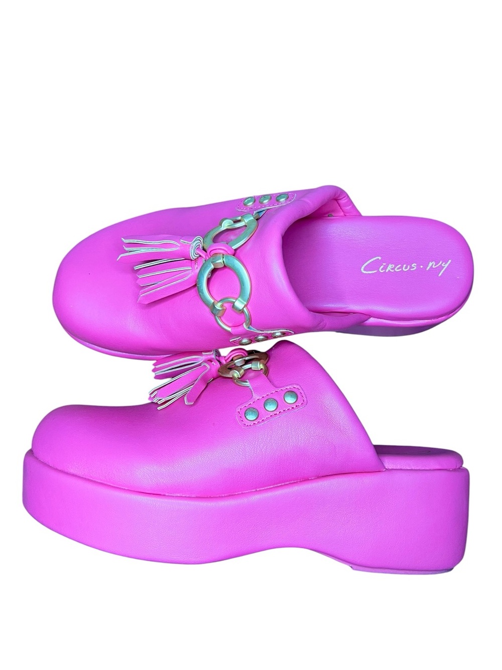 Sam Edelman Circus New York Anthropologie Hot Pink Platform Tassel Jinger Clog
